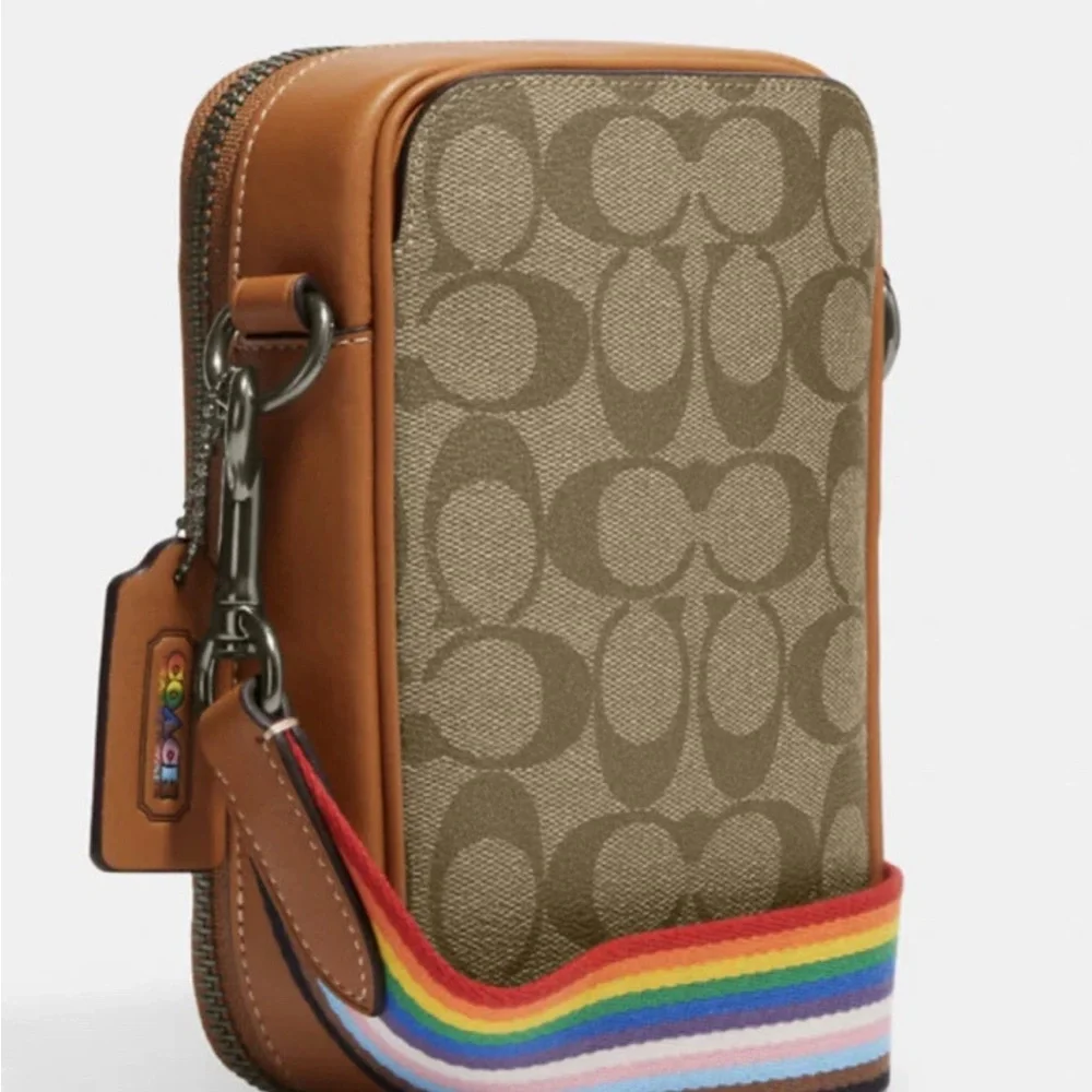 Coach STANTON CROSSBODY In Signature Canvas With Patches new black with tag